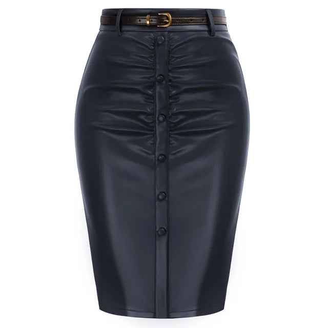 Belle Poque Vintage Pencil Skirt For Women 1950s Ruched Bodycon Skirt With Belt High Waisted Pencil Skirts For Workwear A30